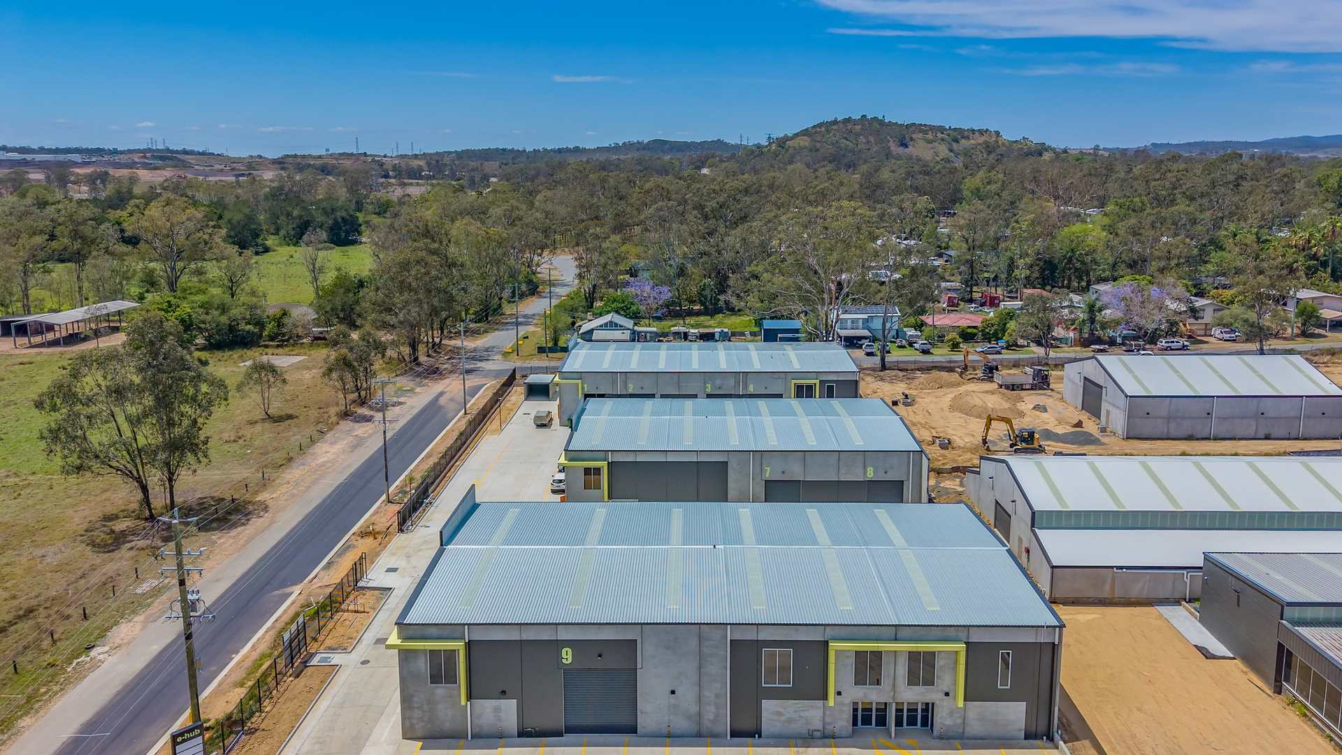 E-Hub Estate, Raceview — the finished estate from the air