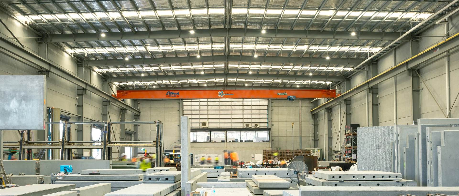 Precast concrete panels on the factory floor, Yatala